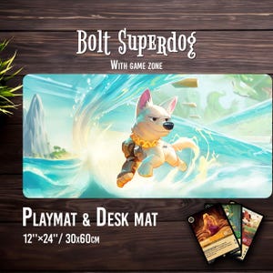 Bolt Superdog - Lorcana grote bureauonderlegger met of zonder gestikte randen - 30 x 60 cm