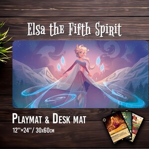 Elsa Fifth Spirit - Jeu de cartes Lorcana avec option de zone de jeu - Tapis de bureau 30 x 61 cm