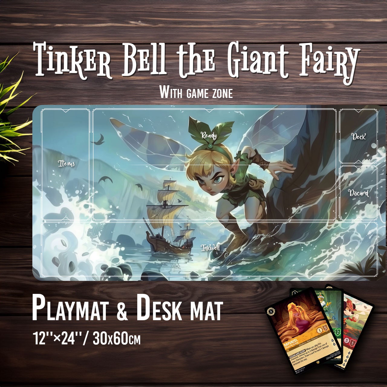 Tinker Bell the Giant Fairy - Lorcana Game Mat - Playmat TCG