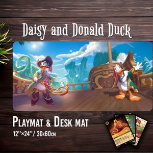 Daisy and Donald Duck - Aucune zone - Grand tapis de bureau avec bords surpiqués - 12 x 24 po/ 30 x 60 cm