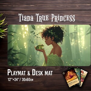 Tiana die wahre Prinzessin Spielmatte - Lorcana Kartenspiel mit Zone Option - Schreibtischmatte 30x60 cm