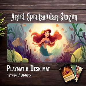 Ariel Spectacular Singer - Tapis de jeu de cartes Lorcana avec option de zone - Tapis de bureau