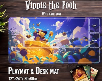 Winnie the pooh desk mat with Zone option - Lorcana TCG - Playmat