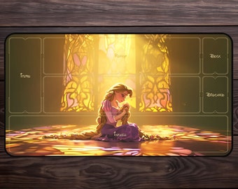 Playmat Rapunzel gifted with healing -Tangled inspiration with zone - Lorcana card game - Desk Mat