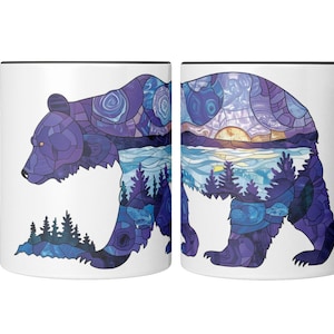 Tasse en céramique de 11 oz ours haïda | Art autochtone | Tasse à café du matin