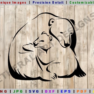 Polar Bear Cub SVG | Polar Bear Cub DXF | Inuit Art | Alaskan Native Art | Cricut Cut File  | Digital Clipart | Vector Files | Polar Bear |