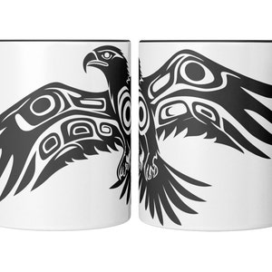 Mug corbeau haïda en céramique de 11 oz | Art autochtone | Tasse à café du matin