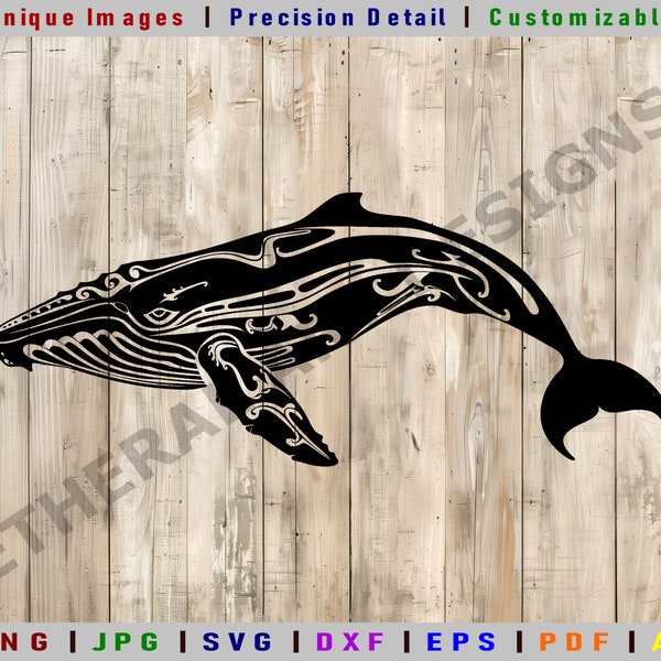 Whale SVG | Whale DXF | Inuit Art | Alaskan Native Art | Cricut Cut File  | Digital Clipart | Vector Files | Whale Print | Whale Shirt |