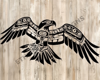 Archivo SVG de águila / Arte nativo de Alaska (Clipart digital)