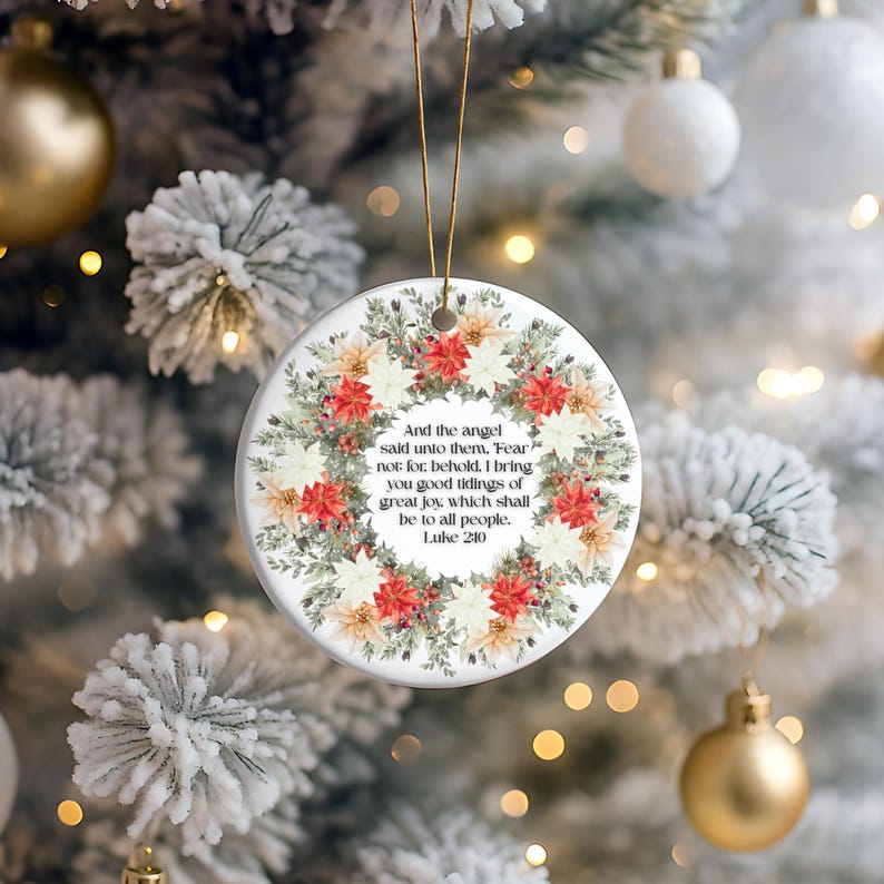 Bible Verse Christmas Ornament Sublimation Design, Religious Bible ...