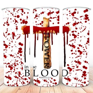Power in the Blood Cross 20 oz Tumbler Wrap, digitaler Download, Sublimation png, Nahtlose Wrap, Geschenk für Ihn, Pastor Anerkennung, Christian