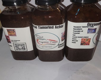 Guyanischer Tamarinden-Achar. Es ist 1 Flaschengröße 8oz