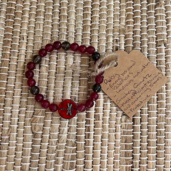 Ruby and Smokey Quartz Bracelet