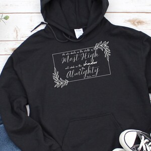 Psalms hoodie Christian clothes Bible verse Jesus lover gift Christian gift aesthetic Christian streetwear Psalms 91 Bible quote Church wear