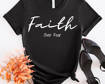 Faith Over Fear Christian T-Shirt | Oversized T-Shirt | Christian Streetwear | Christian Men | Christian Women | Graphic Tee | Graphic Shirt