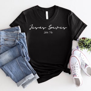 Jesus Saves, John 3:16 Christian T-Shirt | Oversized T-Shirt | Christian Streetwear | Christian Men | Christian Women | Graphic Tee