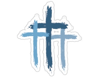 Pegatina de fe cristiana Tres cruces Jesús Pegatina Biblia Diario pegatinas Regalos cristianos Botella de agua pegatina portátil pegatina cuaderno