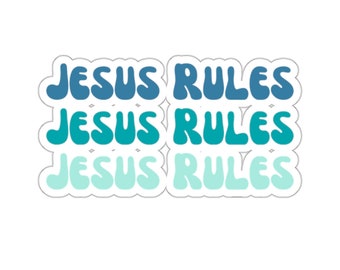 Pegatina de fe cristiana, Pegatina de Jesús para las reglas de Jesús, Pegatinas para diario de la Biblia, Regalos cristianos, Pegatina para botella de agua, Pegatina para portátil