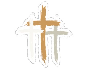 Christian Faith Sticker Three Crosses Jesus Sticker Bible Journaling stickers Christian gifts Water bottle sticker laptop sticker notebook