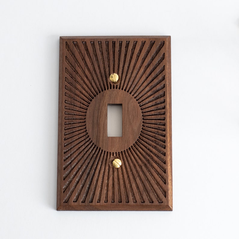 Customizable Walnut Light Switch Plate Cover For Wall Art Natural wood Electrical Outlet Plate Cover Wood Light switch or Outlet Cover image 3