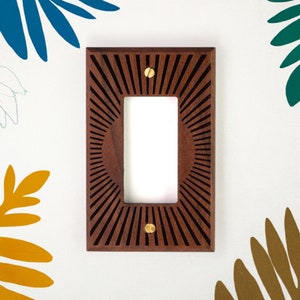 Customizable Walnut Light Switch Plate Cover For Wall Art Natural Wood Electrical Outlet Plate Cover  Wood Light switch or Outlet Cover