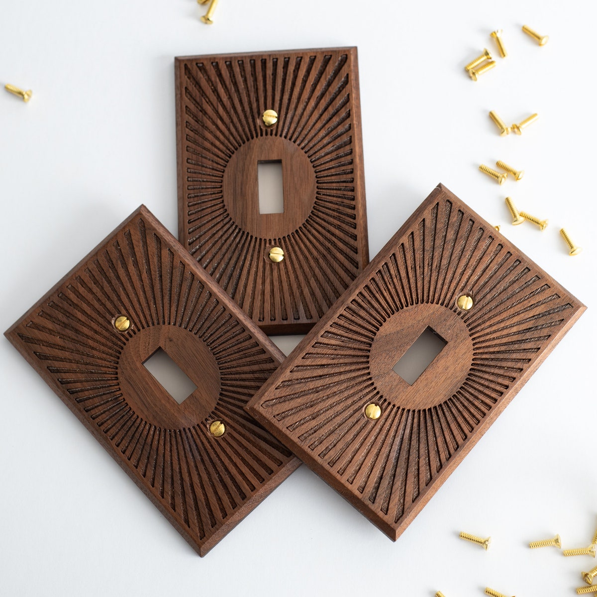 3 Pack Wood Light Switch Plate Cover for Single Rocker Style or Toggle Switch Finished Mid Century Modern Wall Plate Cover Electrical GFCI - Etsy