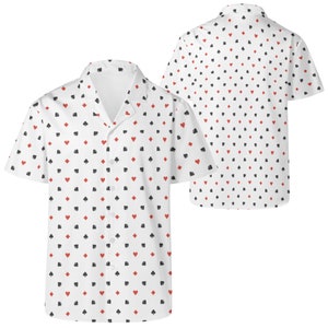 Spielkarte Anzug Muster, Gender Neutral Weiß Button-Up, Lässige Fashion Statement oder Poker Night Hazbin Hotel Husk