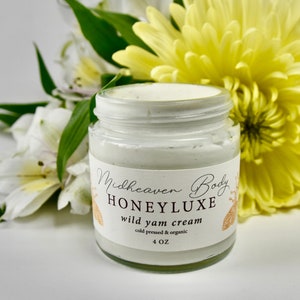 Organic Wild Yam Cream - Balancing Butter - Whipped Salve - Small Batch Herbal Support Infused Vitex,  Chaste Berry