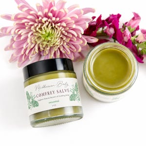 Comfrey Salve Organic: Herbal Balm for Dry Skin, 2oz or 4oz