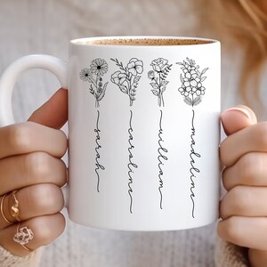 Custom Birth Month Birth Flower mug, Plant Mom Mug, Mother&#39;s Day Gift, Custom Mom Mug, Mothers Day Mug, Plant Lover Gift, Plant mom mug