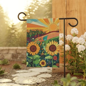 Vibrant Garden Flag, Sunflower Garden Flag, Floral Outdoor Banner, Home and Garden Decor, Sunflower Yard Sign, Spring & Summer Decoration