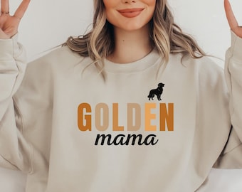 Felpa con scritta "Golden Retriever Mama", maglietta con scritta "Golden Retriever Mom", maglietta "Life is Golden", felpa con scritta "Cane Mamma", girocollo con scritta "Golden Retriever", regalo per la mamma