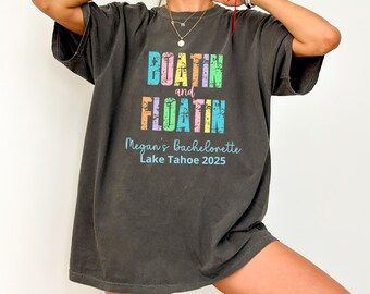 Camisetas de despedida de soltera en el lago, camisetas personalizadas en el lago Bach, colores cómodos para la fiesta nupcial de la esposa del lago, camisetas de despedida de soltera en barco, camiseta de novia en el campamento del lago