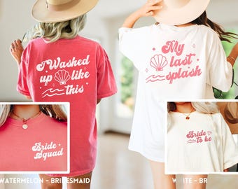 Despedida de soltera en la playa, regalos para despedida de soltera en la playa, despedida de soltera Last Splash, camisetas para despedida de soltera en la playa, novia en la playa, despedida de soltera en Miami