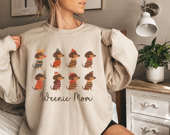 Weenie Christmas sweatshirt, Cute datchshund sweatshirt, Cute dogs sweatshirt, Dog mom gift, Sweater for datcshund lovers, Dog lovers tee.