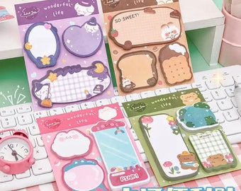 Cute Cartoon Sticky Notes Set | Memo Pad | Post it | Kawaii