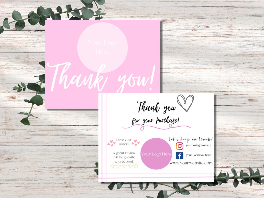 Editable Thank You Card Template for Business Thank You Card for Small ...