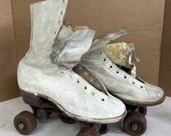 Antique Vintage White Roller Skates