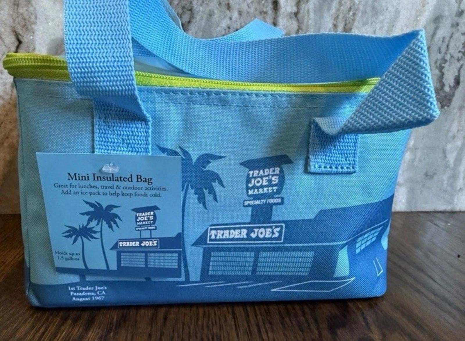 Trader Joe's Mini Insulated Tote Lunch Bag Blue New Color