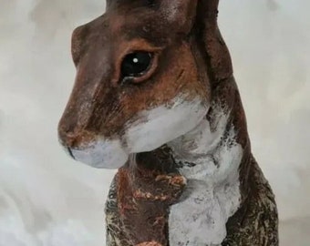 Vintage lapin de Pâques marron longue oreille Pâques Shabby Chic figurine décorative
