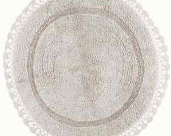 Badematte Vorleger Badvorleger Badteppich creme Duschvorleger Shabby Chic