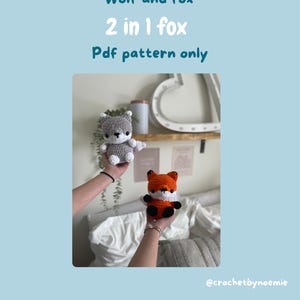 Fox and wolf - 2 in 1 fox pattern