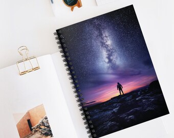 Milky Way Spiral Galaxy Notebook - Ruled Line