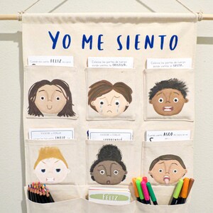 Banner de emoções para crianças - ferramenta interativa de aprendizagem emocional pintada à mão