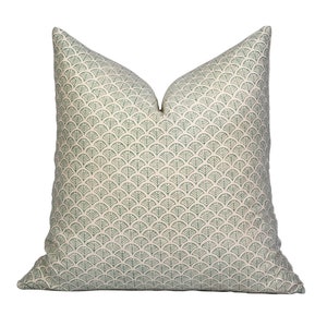 Mint Green Pillow Cover, Block Print Pillow Cover, Floral Hand Blocked Pillow, Decorative Pillow, 18x18 Pillow Cover, Pillow Cover 22x22