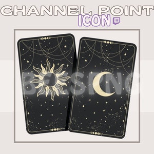 Sol y Luna ‣ Icono de punto de canal • Icono de moneda del espectador/Tarot, gesto de astrología, iconos de punto de canal, gestos lindos, gesto de tarot, gesto personalizado