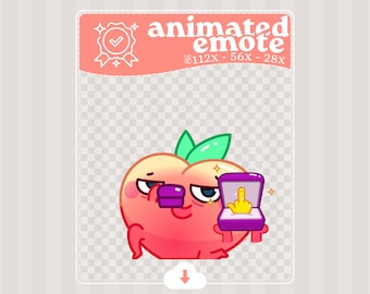 Broma del melocotón · Emote animado · Twitch · Discord · Recursos para transmisiones