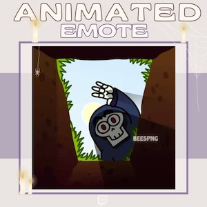 Animated Twitch Emote » Buried » Halloween Emotes | Skeleton Emote, Buried Emote, Spooky Emotes, Halloween Emote, Costume Emote