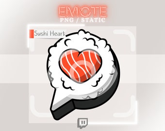 Twitch Emote » &#39;&#39;Text Bubble Sushi Heart&#39;&#39; » Emotes for Twitch | Cute Emotes, Dancing Emotes, Hype Emotes, Custom Emotes | Instant Download