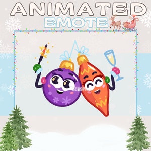 Emote animée pour Twitch » « Tipy Twosome » » Emote de Noël pour Twitch | Emote Noël, Emote Cheers, Emote Ornement, Emote Jolly